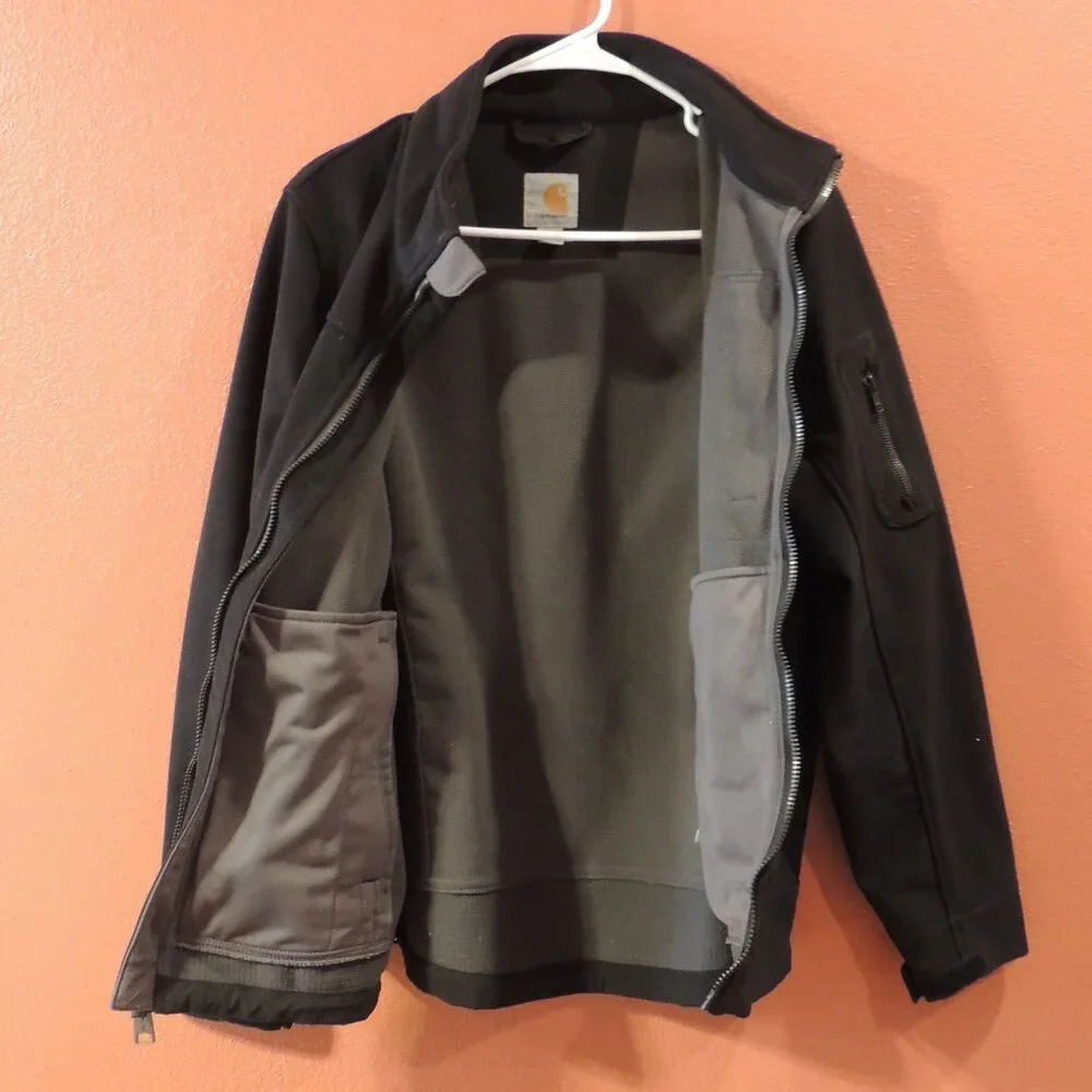 Carhartt Jacket Boy Large Black Full Zip Long Sleeve Pockets Outdoor Work Jacket